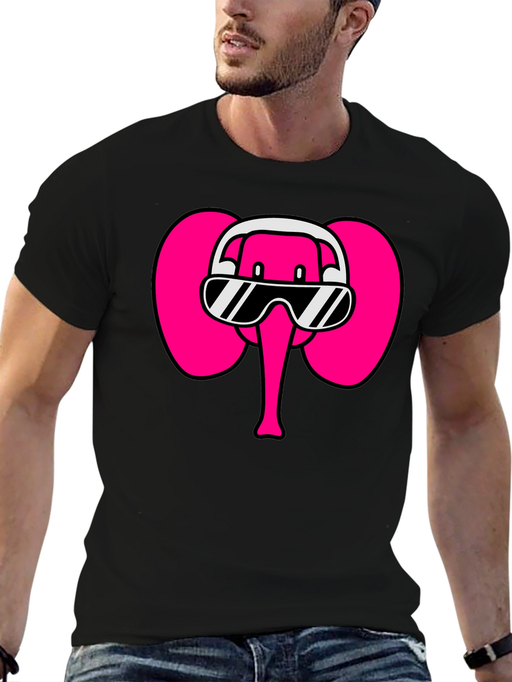 Cool Elephant T-Shirt: DJ Pink Elephant Tee