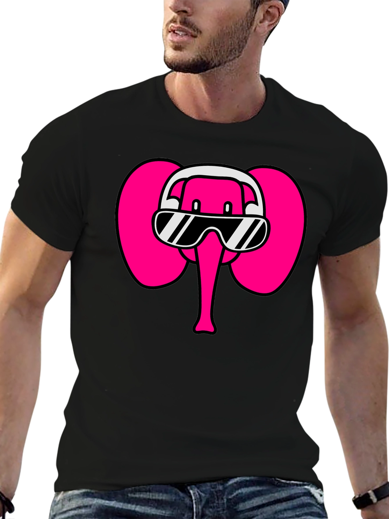 Cool Elephant T-Shirt: DJ Pink Elephant Tee
