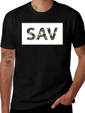 Floral SAV Graphic Black T-Shirt