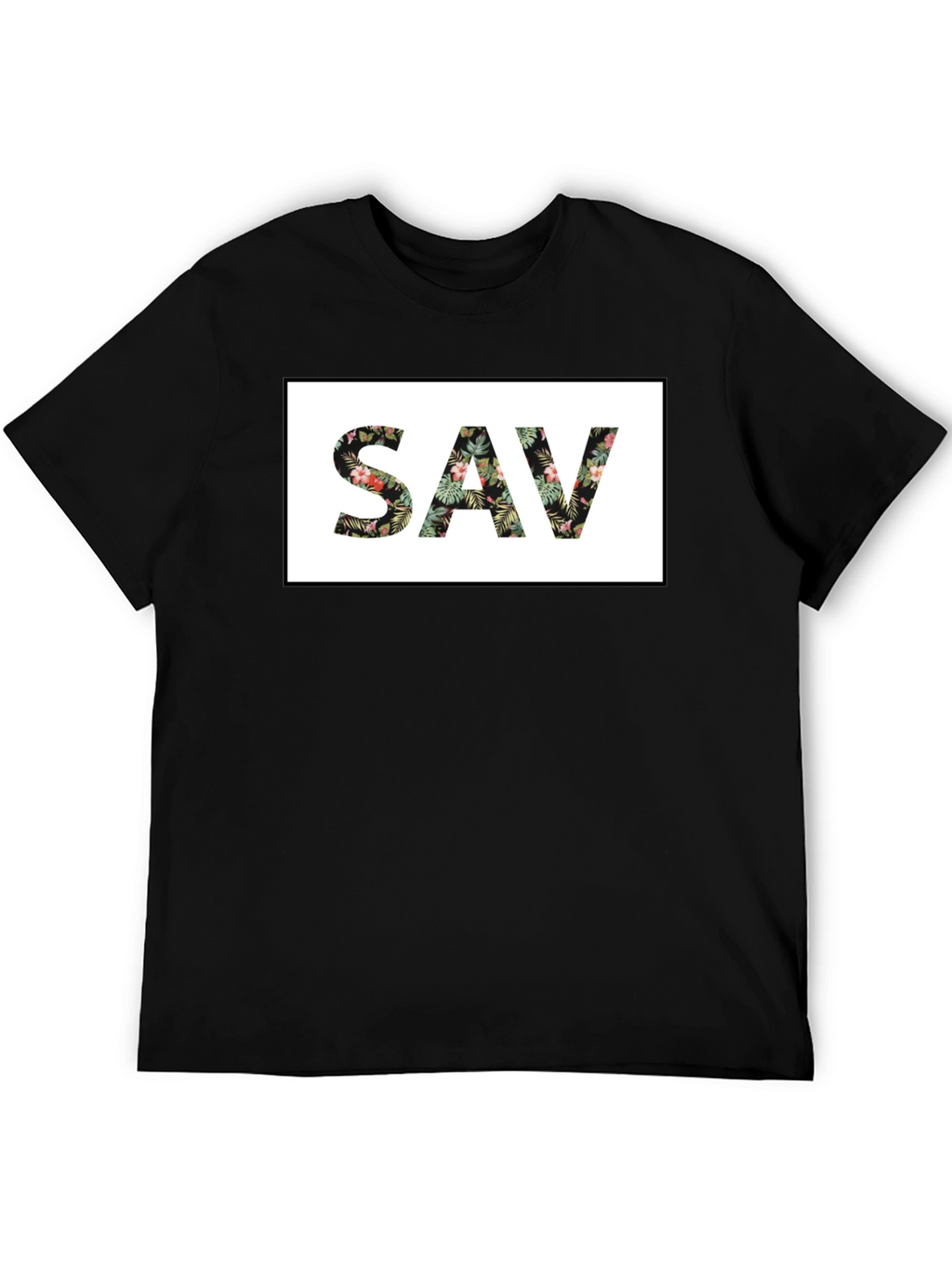 Floral SAV Graphic Black T-Shirt