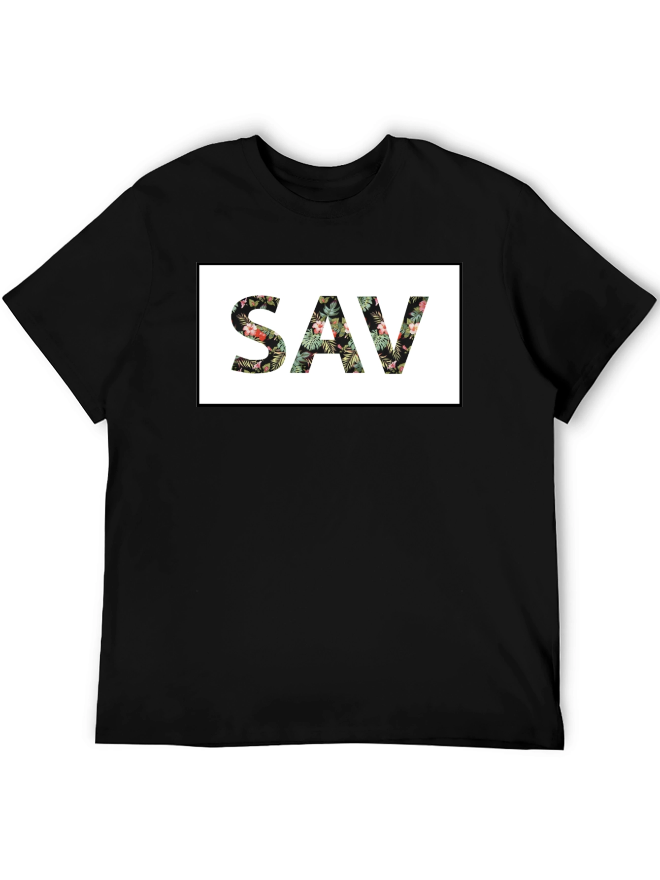Floral SAV Graphic Black T-Shirt