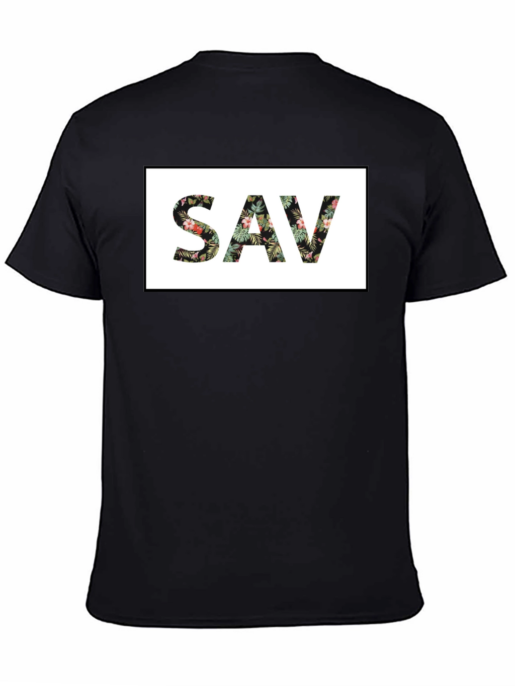 Floral SAV Graphic Black T-Shirt