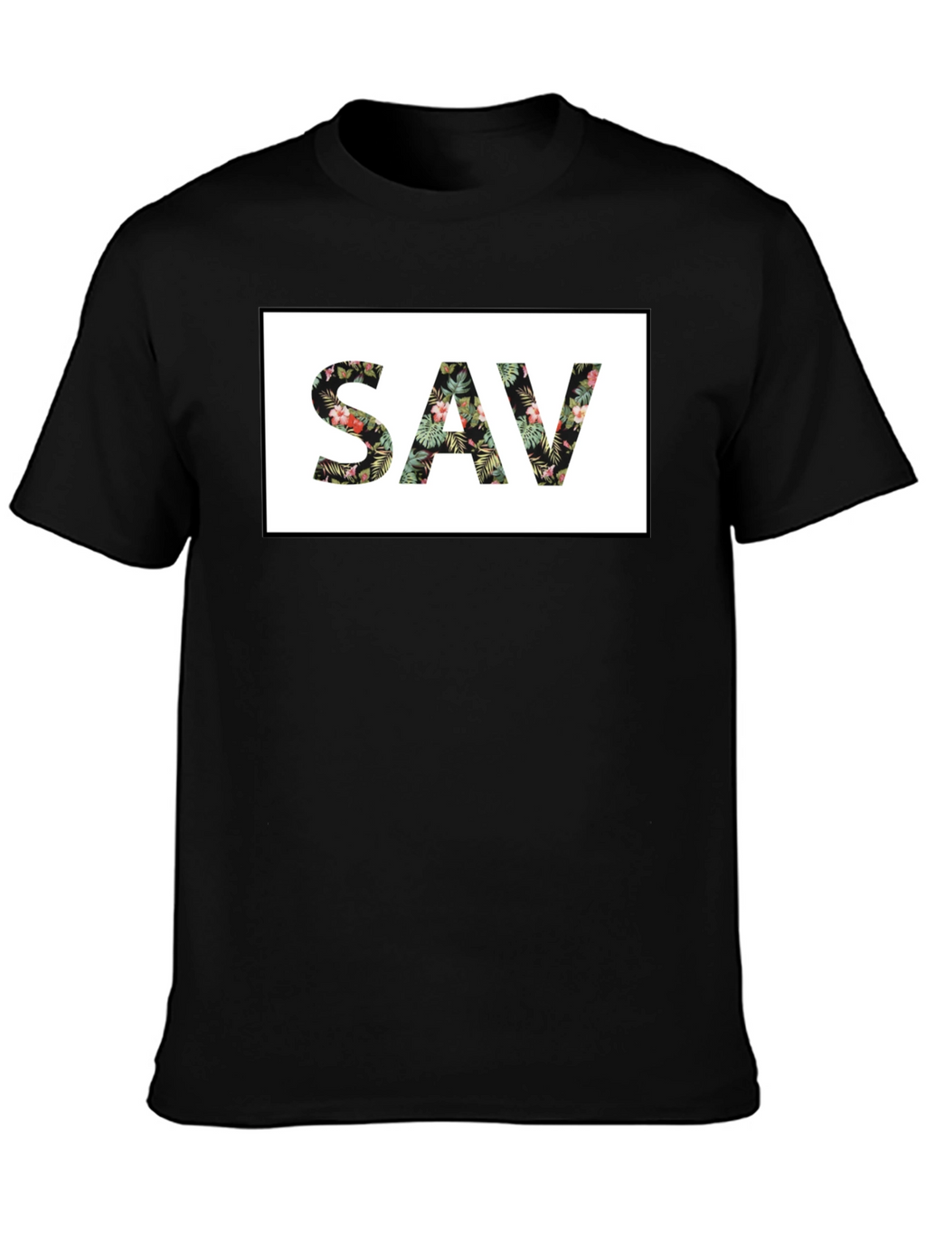 Floral SAV Graphic Black T-Shirt