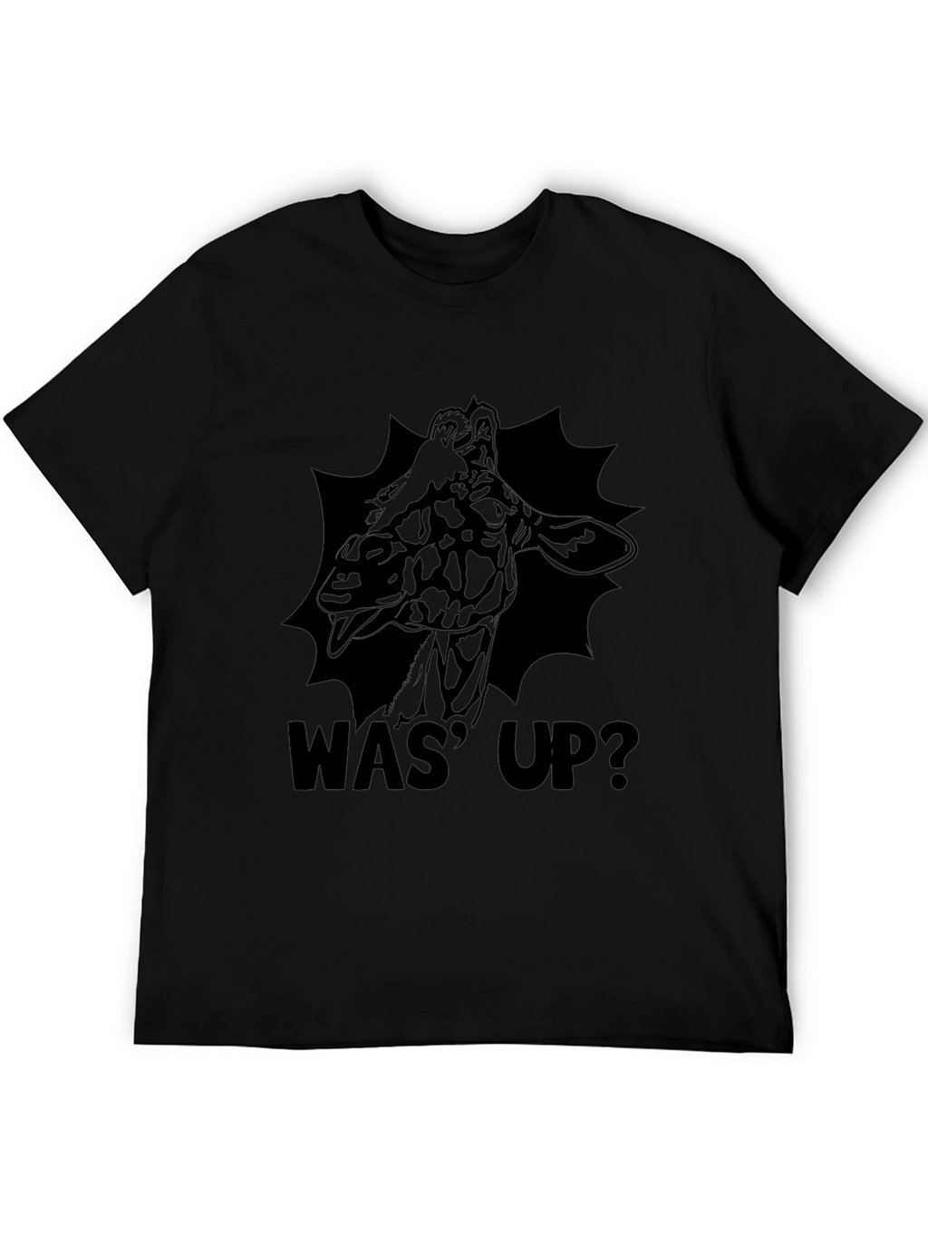 Was Up Giraffe Black Graphic T-Shirt