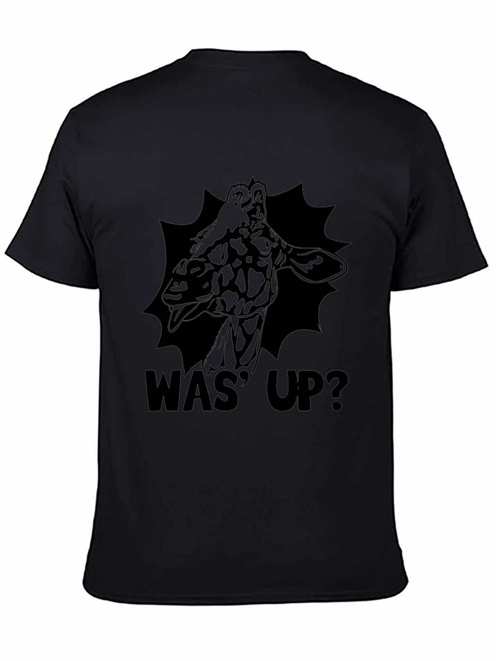 Was Up Giraffe Black Graphic T-Shirt