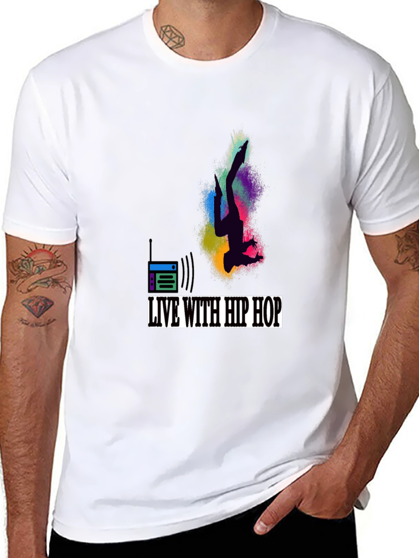 Live with Hip Hop Graphic T-Shirt