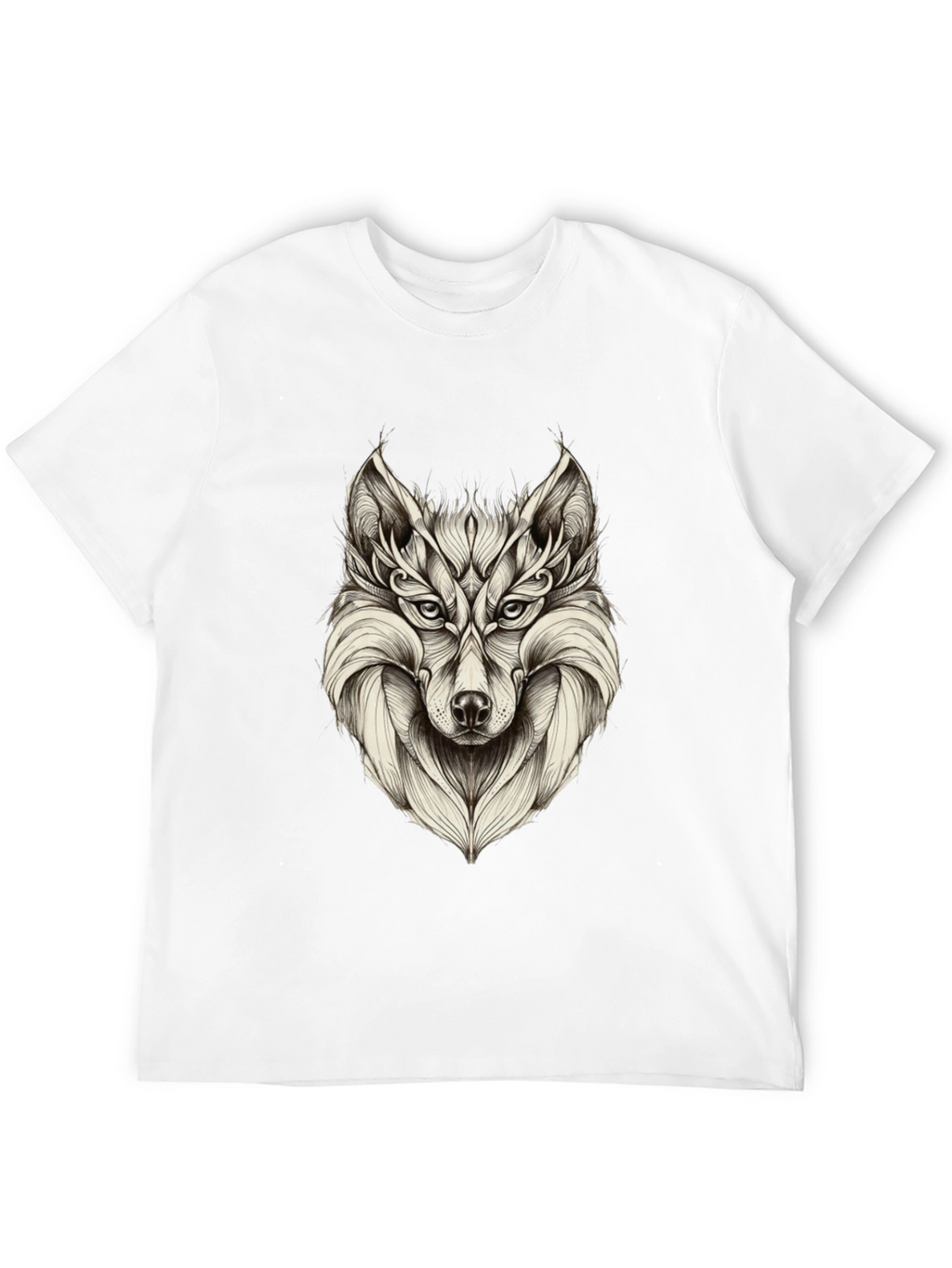 Mens Black Wolf Graphic Tee