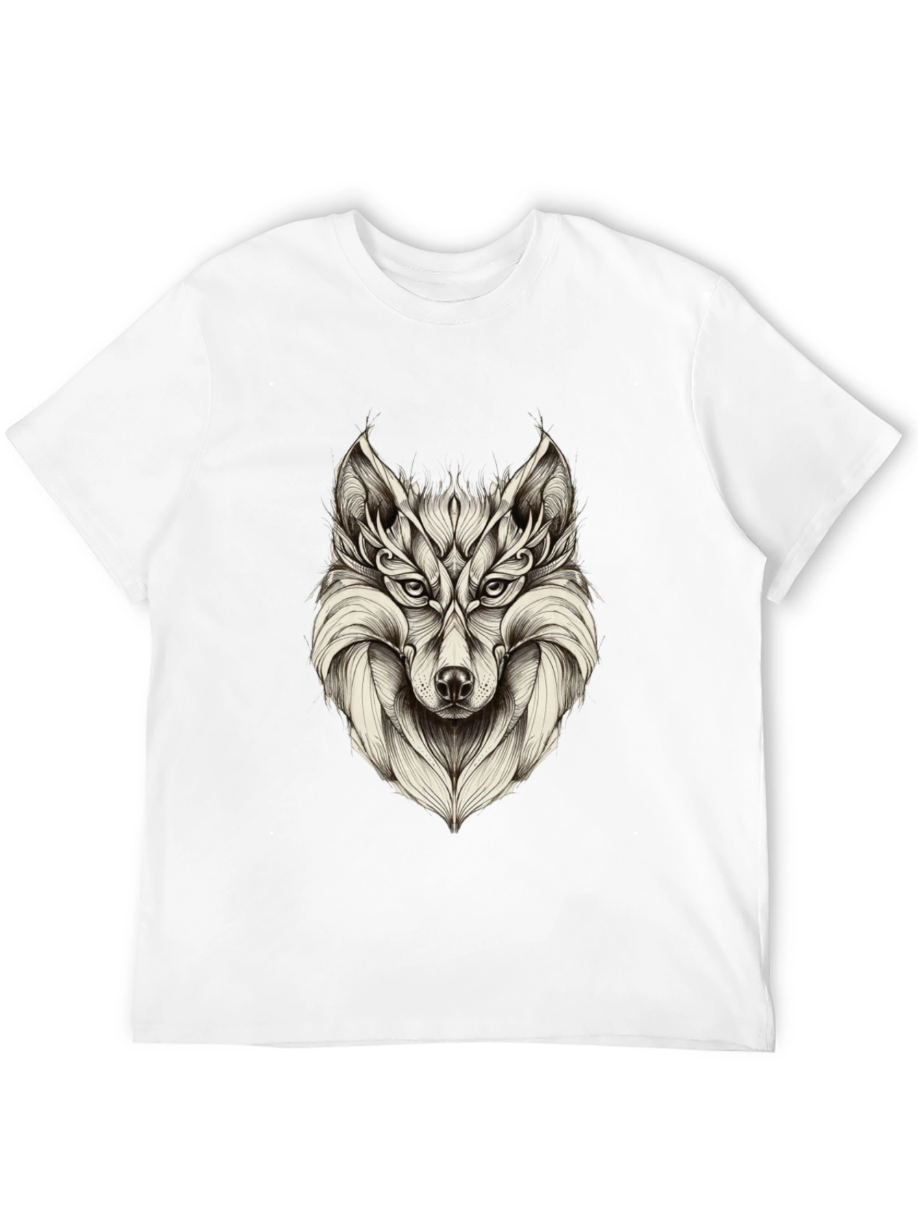 Mens Black Wolf Graphic Tee