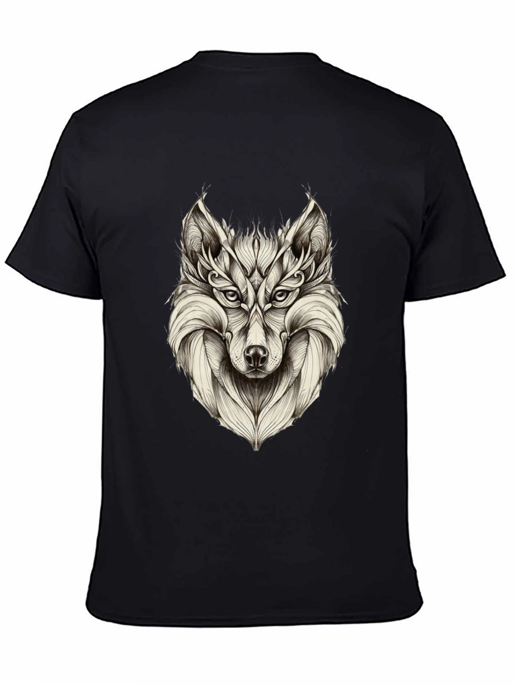 Mens Black Wolf Graphic Tee