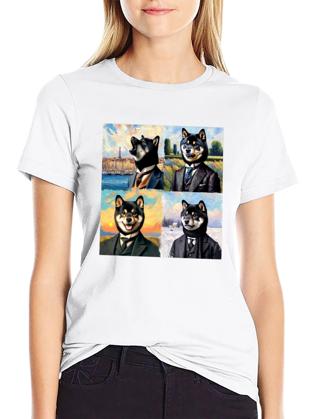 Dapper Shiba Inu Portrait T-Shirt