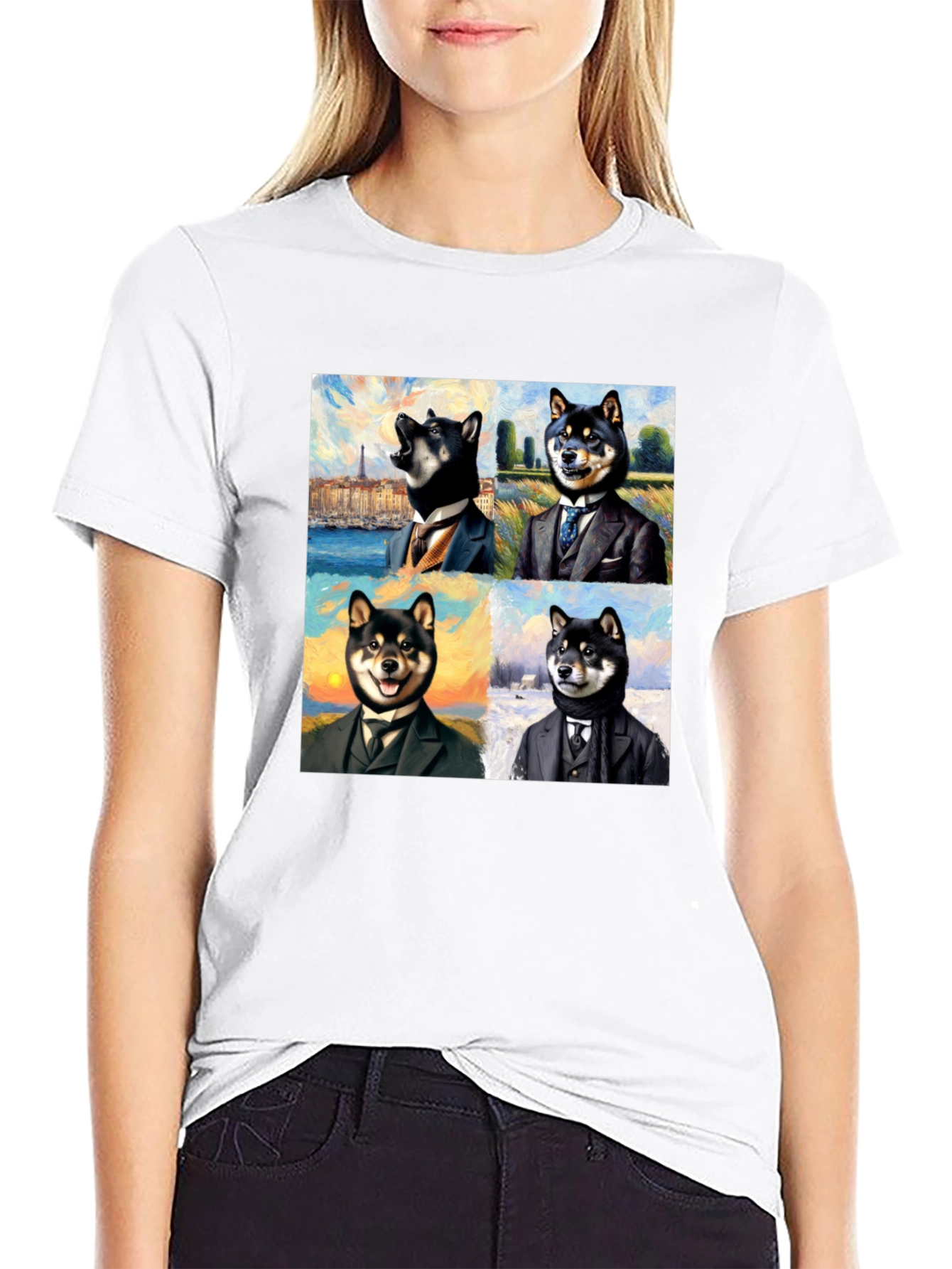 Dapper Shiba Inu Portrait T-Shirt