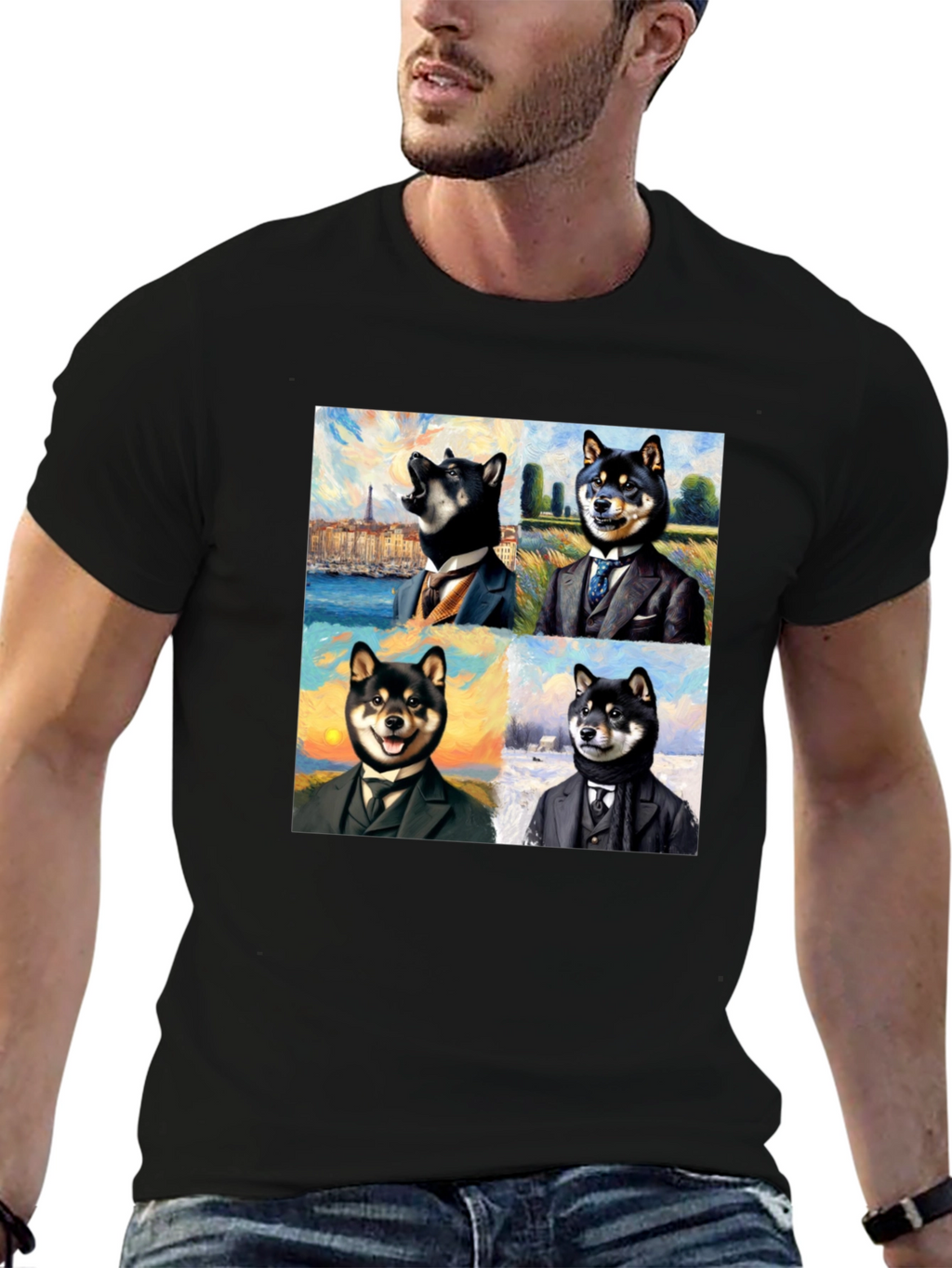 Dapper Shiba Inu Portrait T-Shirt