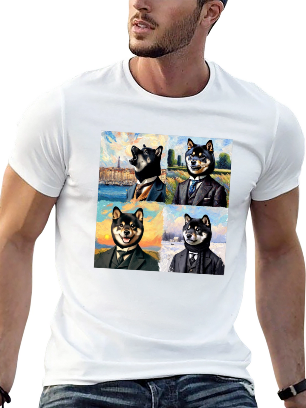 Dapper Shiba Inu Portrait T-Shirt