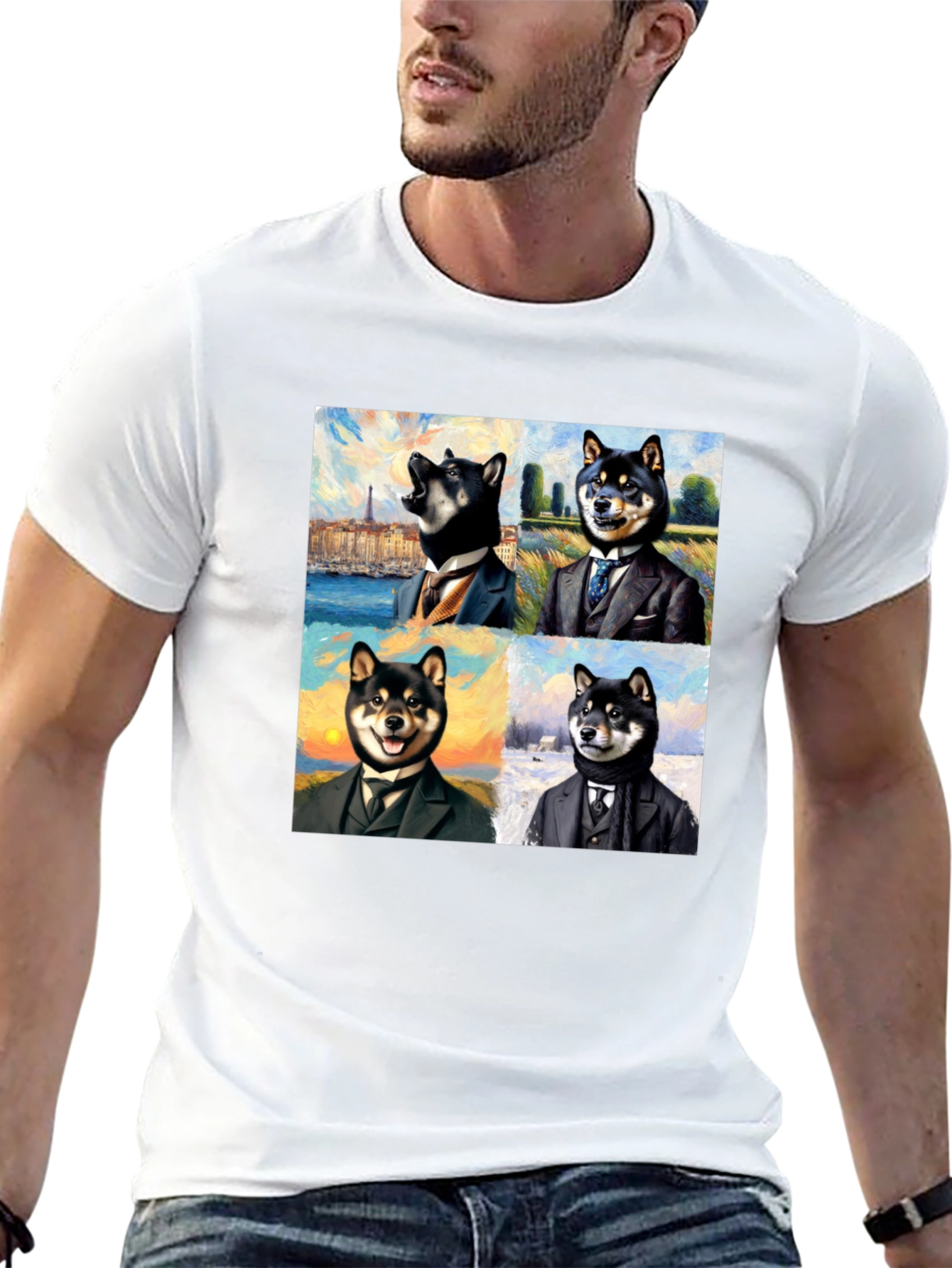 Dapper Shiba Inu Portrait T-Shirt