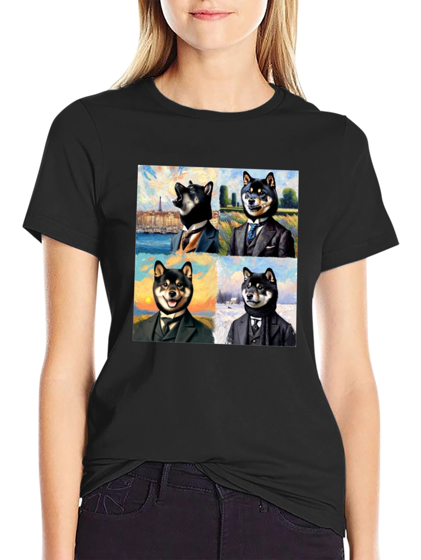 Dapper Shiba Inu Portrait T-Shirt