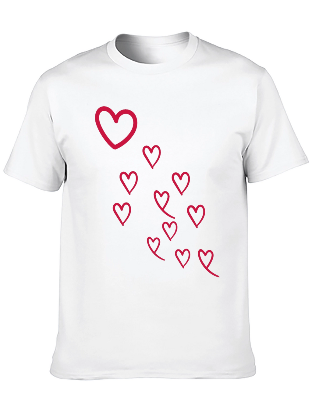 Heart Design Black T-Shirt