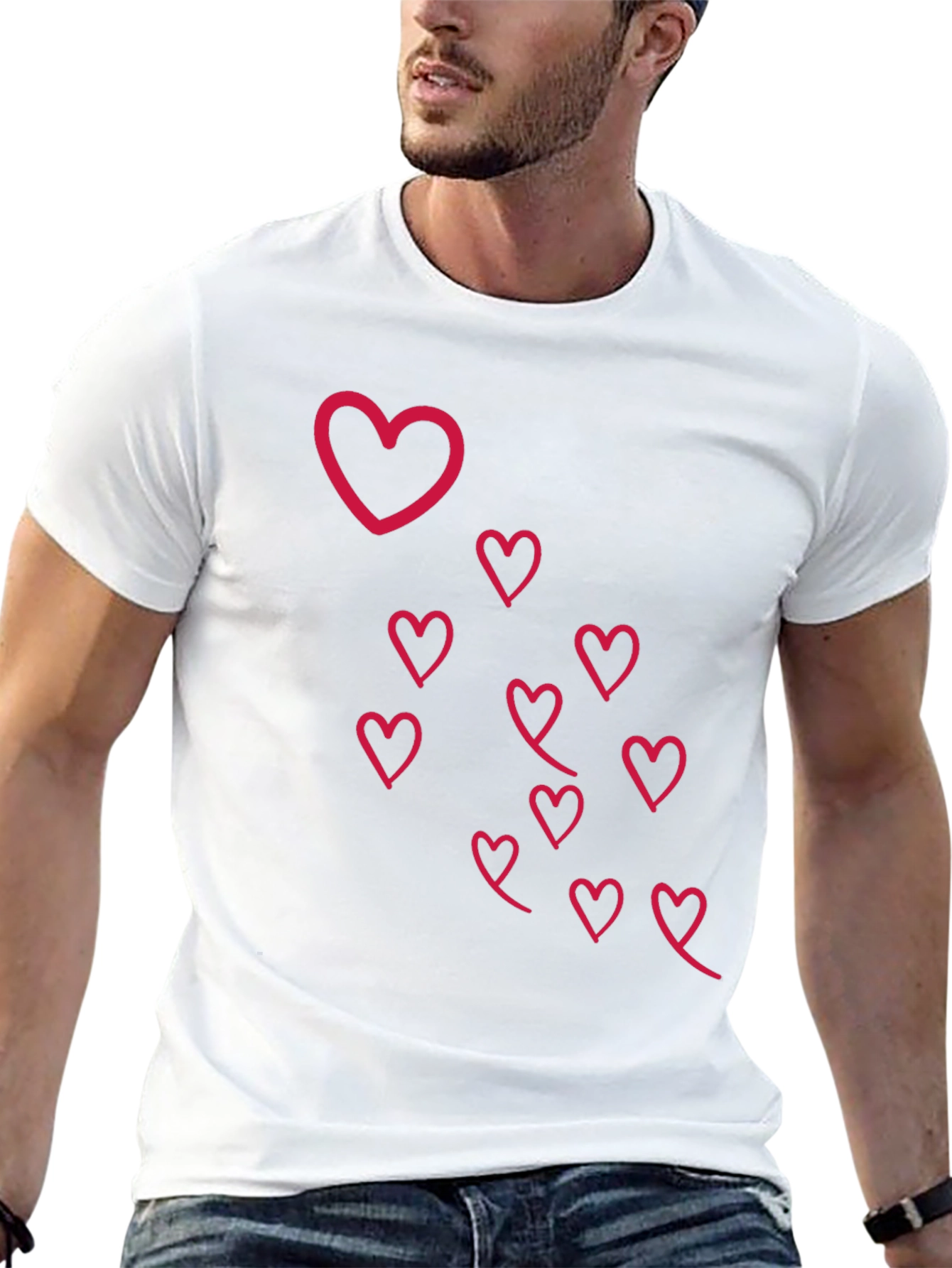 Heart Design Black T-Shirt