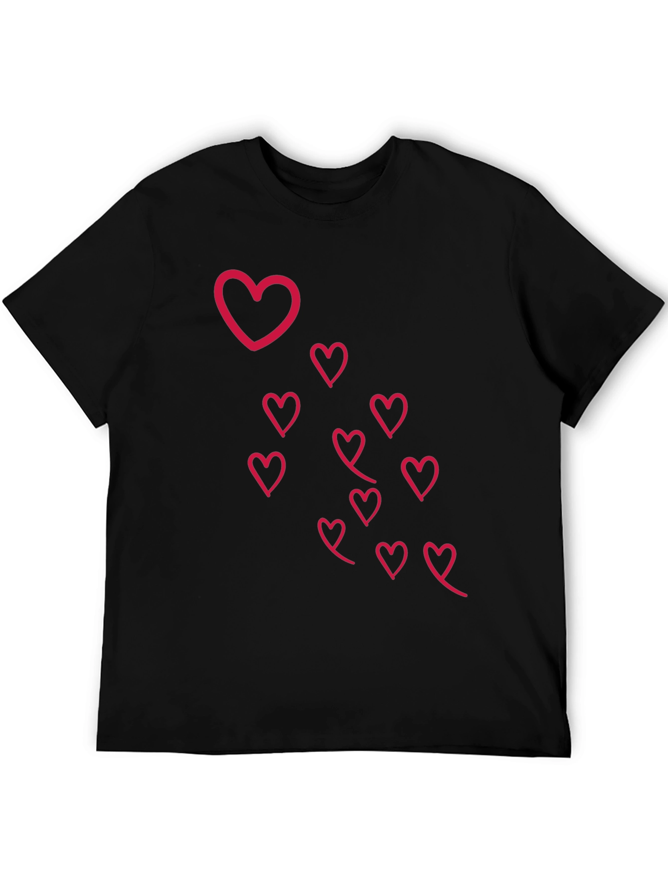 Heart Design Black T-Shirt