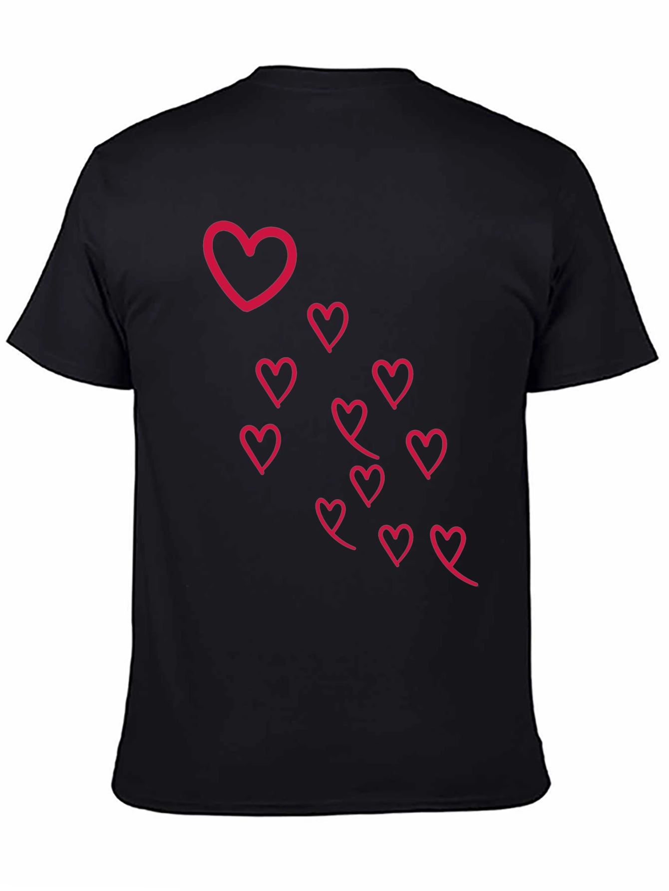 Heart Design Black T-Shirt