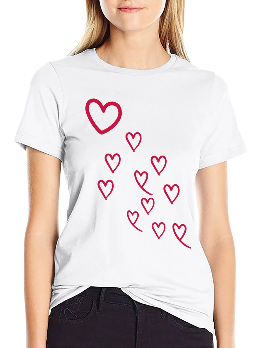 Heart Design Black T-Shirt