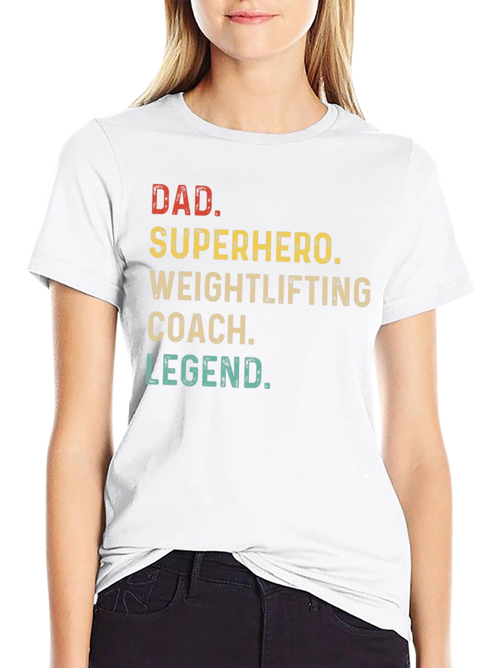 Dad Superhero Weightlifting Coach Legend T-Shirt