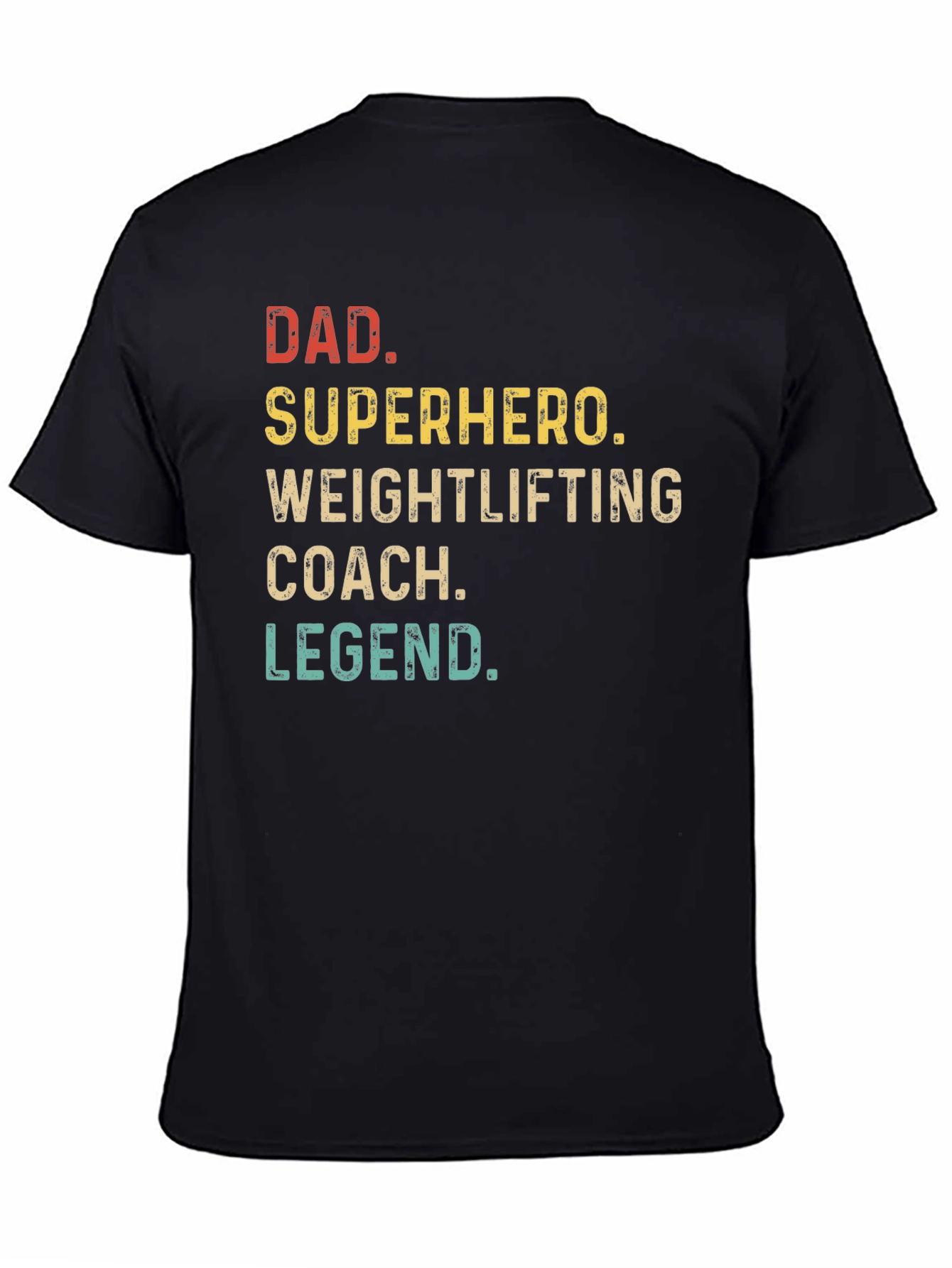 Dad Superhero Weightlifting Coach Legend T-Shirt