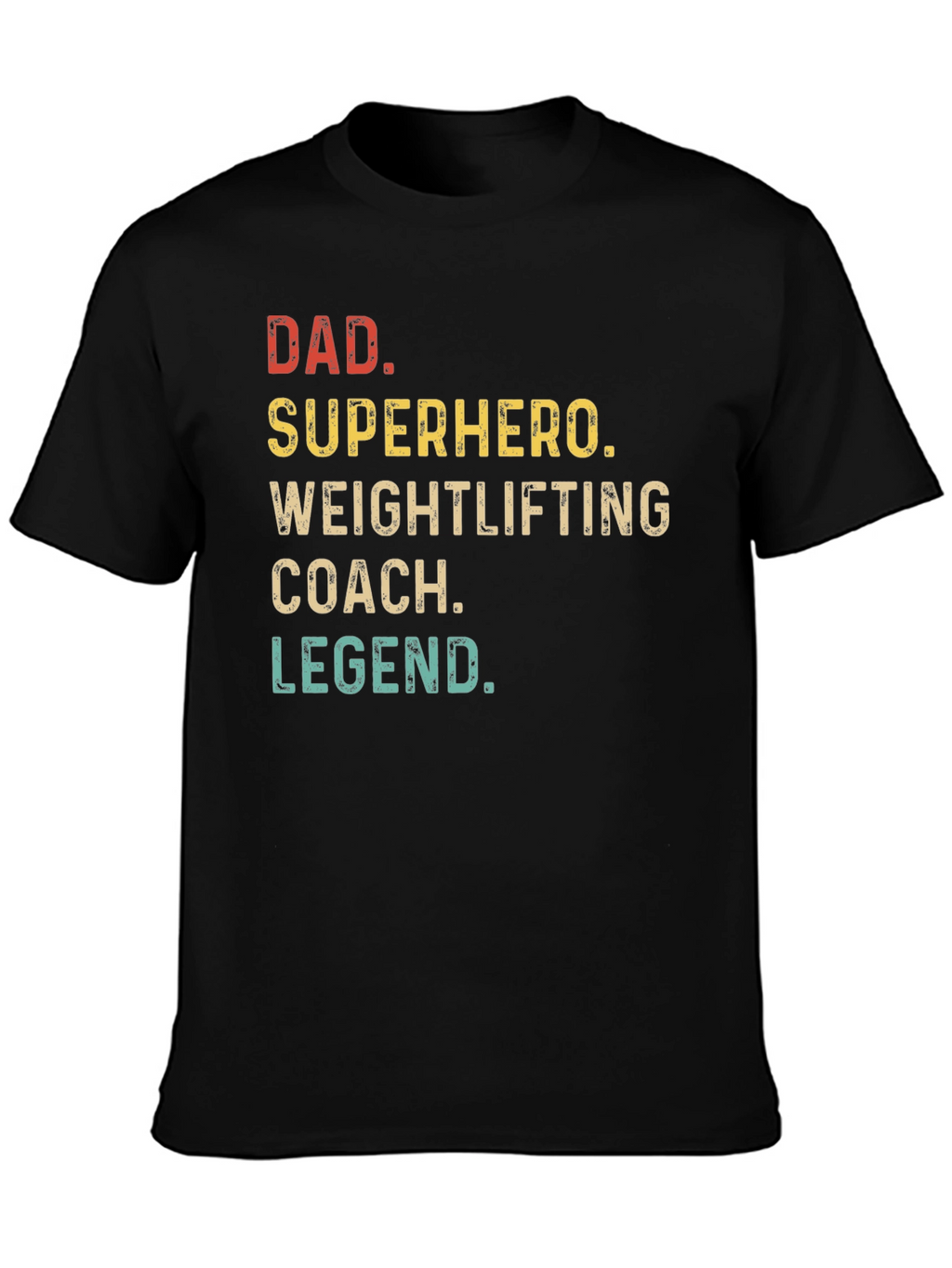 Dad Superhero Weightlifting Coach Legend T-Shirt