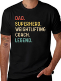 Dad Superhero Weightlifting Coach Legend T-Shirt