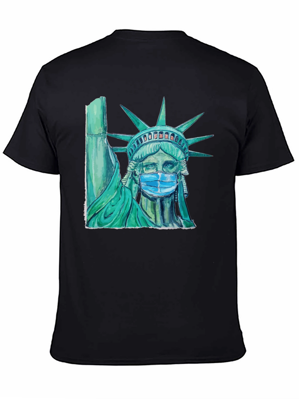 Statue of Liberty Mask Graphic T-Shirt
