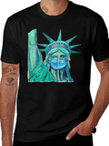 Statue of Liberty Mask Graphic T-Shirt