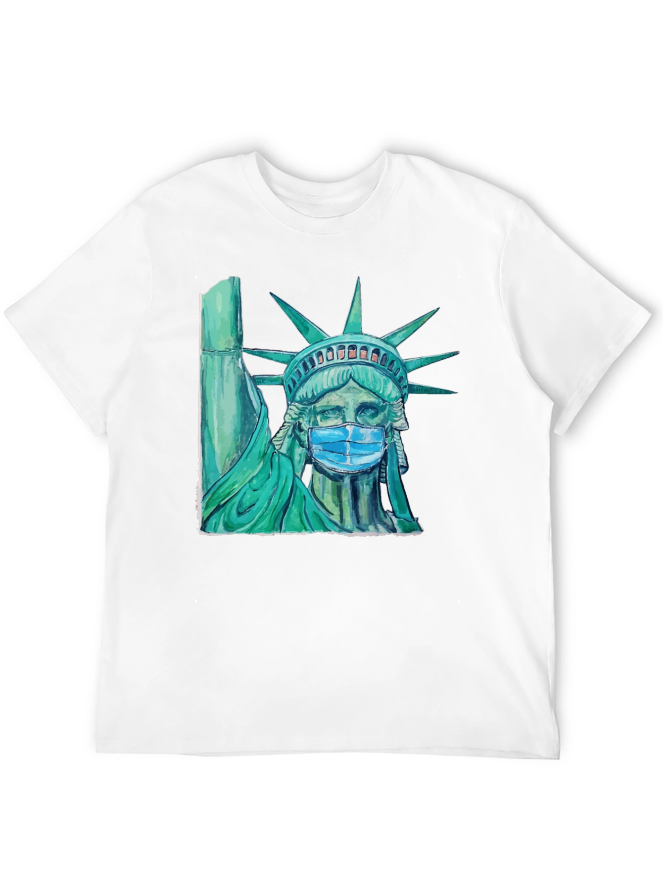 Statue of Liberty Mask Graphic T-Shirt