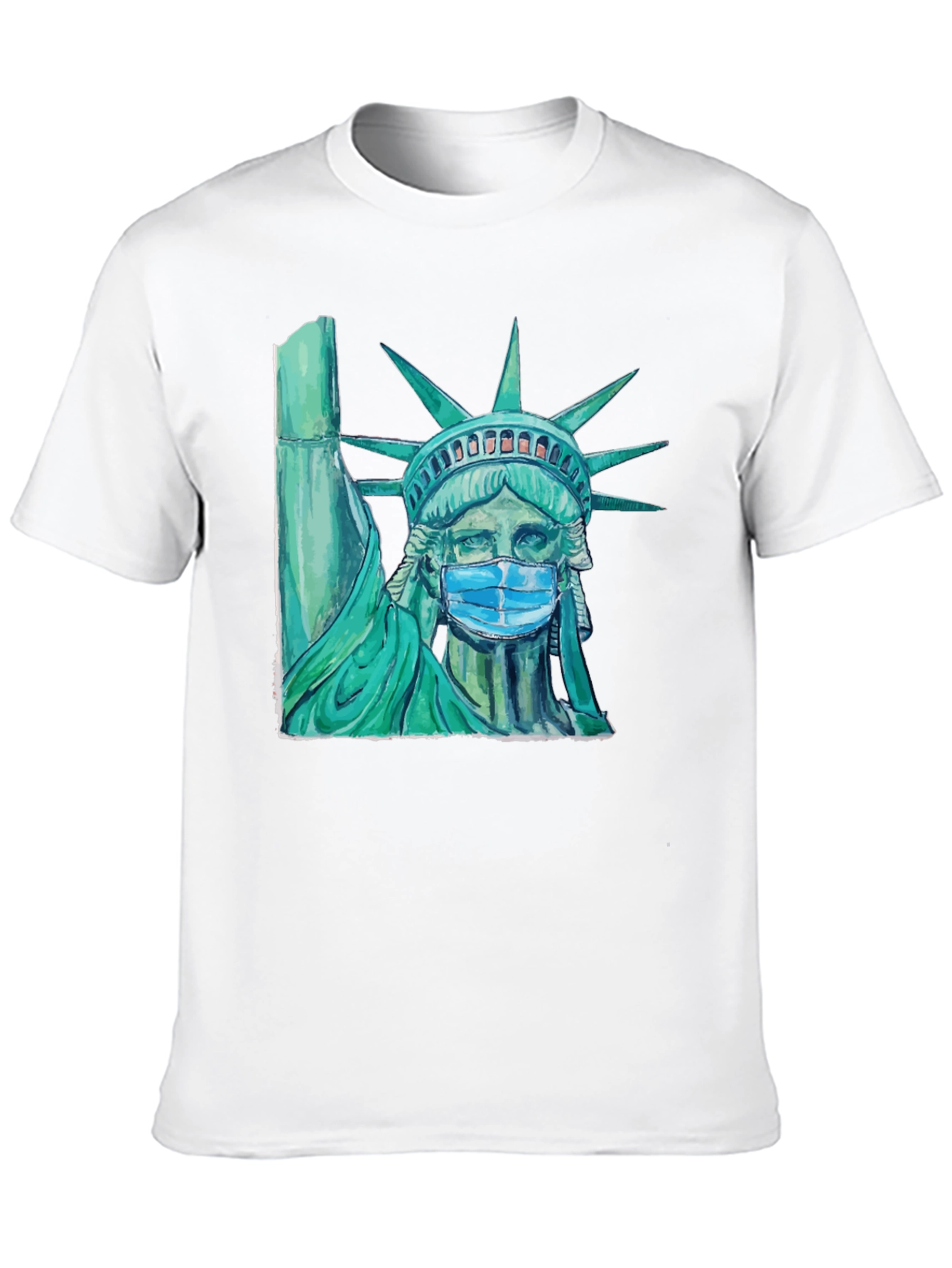 Statue of Liberty Mask Graphic T-Shirt