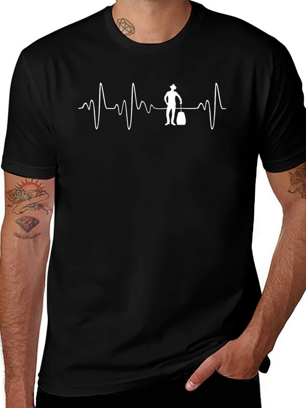 Heartbeat Traveler Black T-Shirt