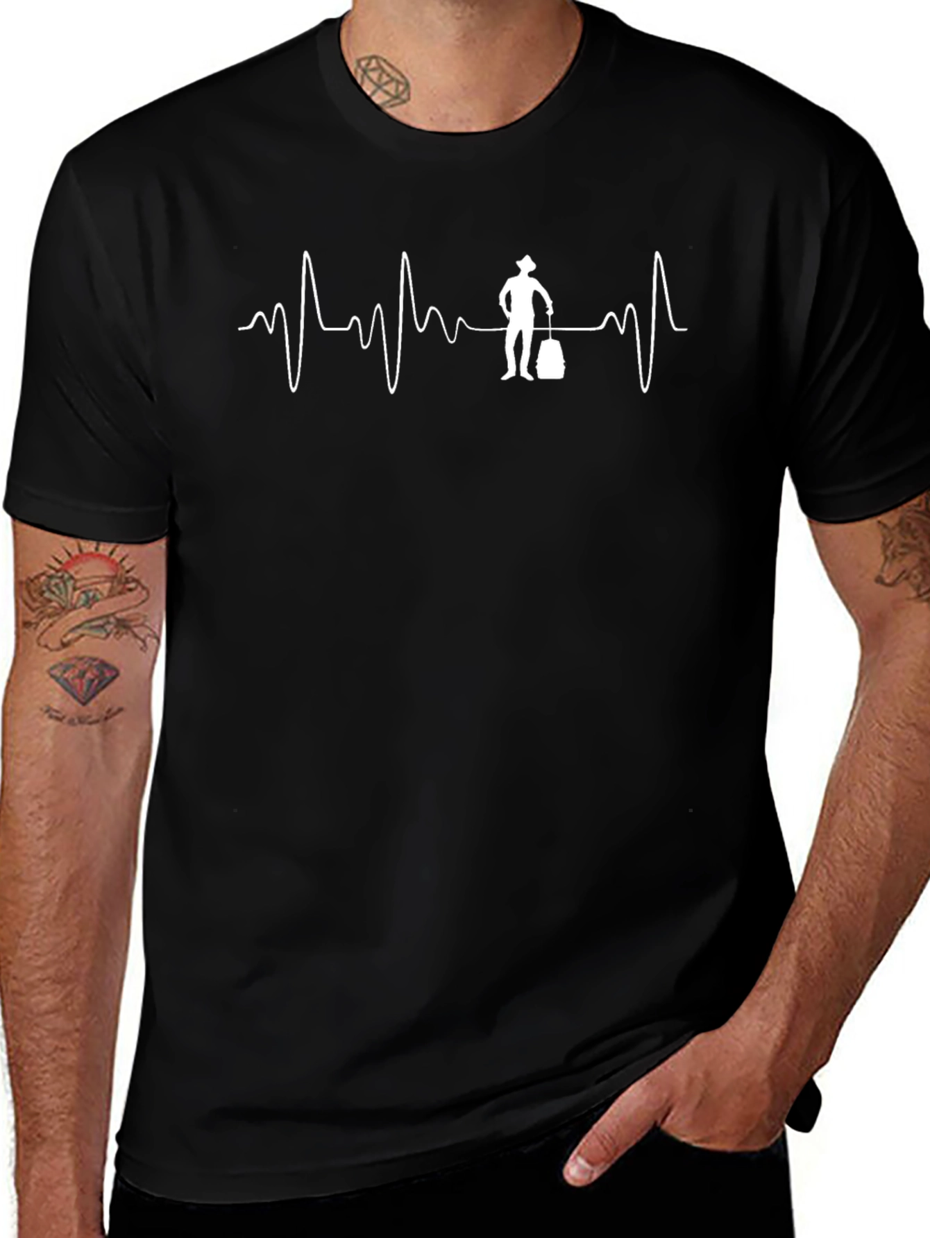 Heartbeat Traveler Black T-Shirt