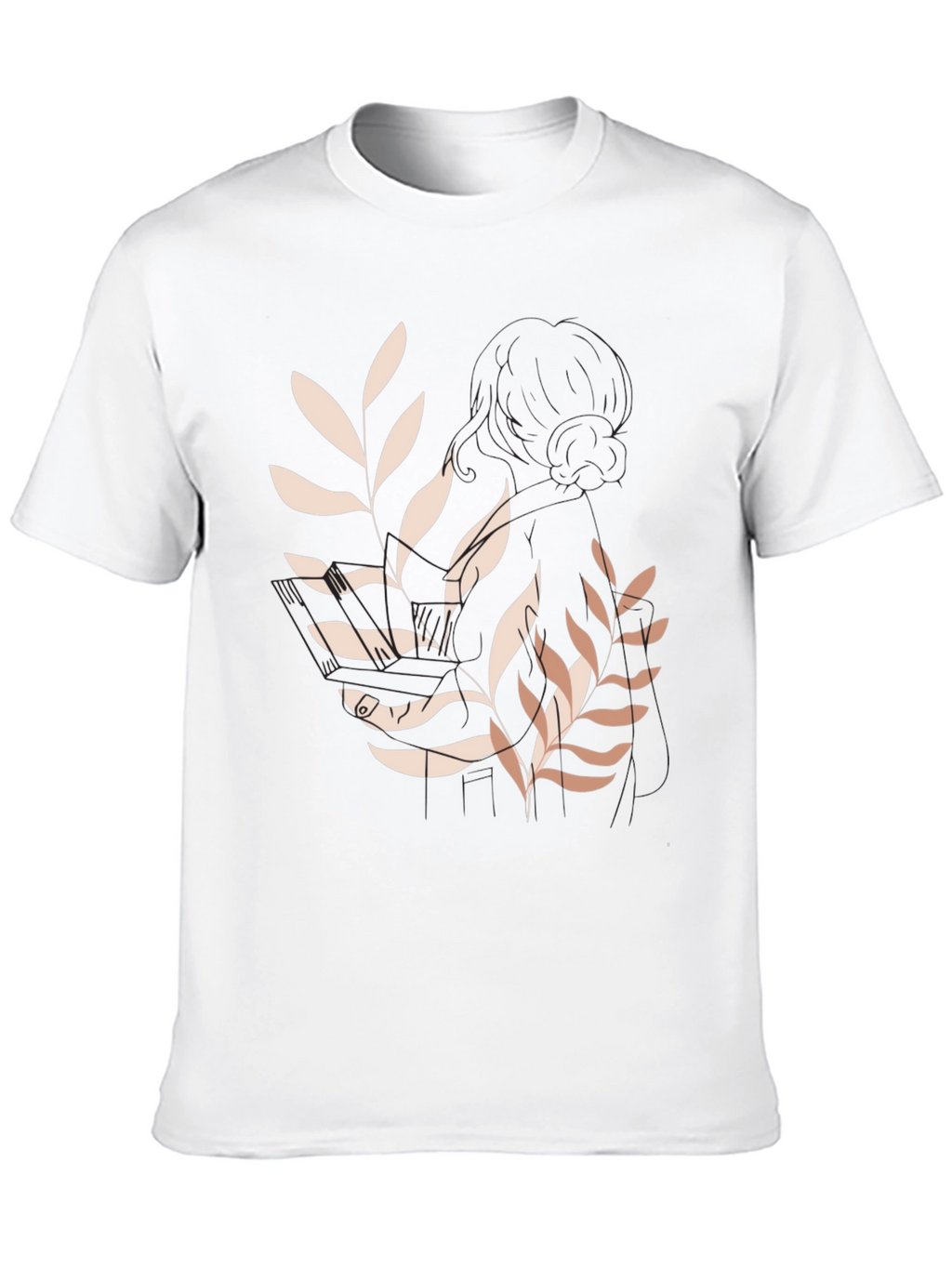 Botanical Print Black Casual Tee