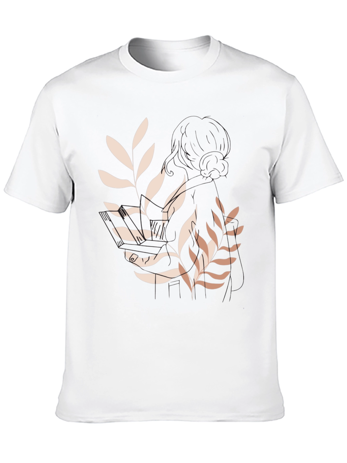Botanical Print Black Casual Tee