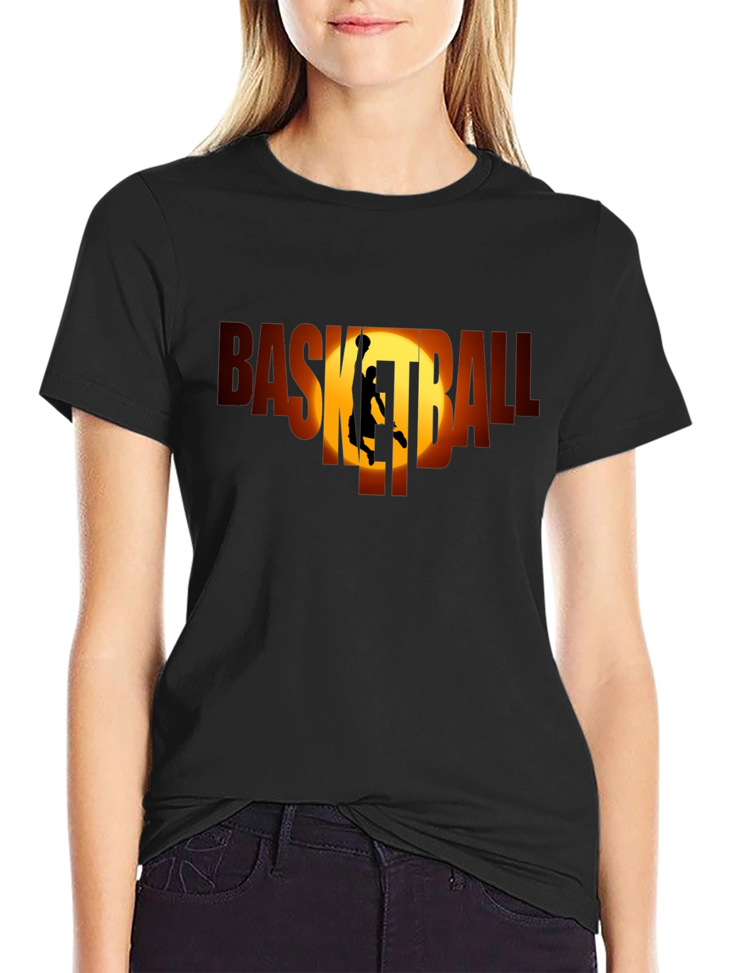 Basketball Graphic Tee - Black Sport T-Shirt