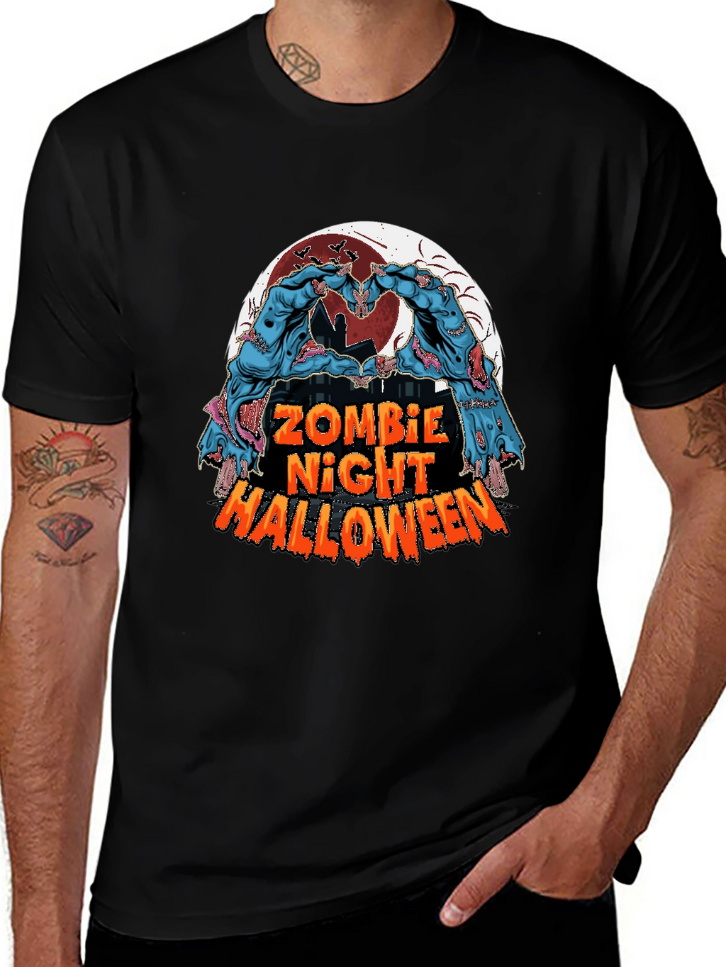 Zombie Night Halloween Graphic Tee