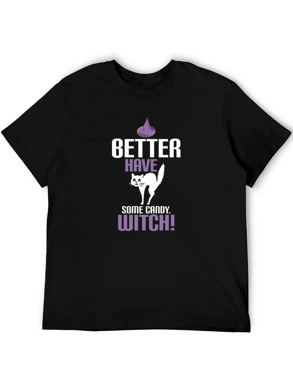 Halloween Cat Candy Witch Graphic T-Shirt