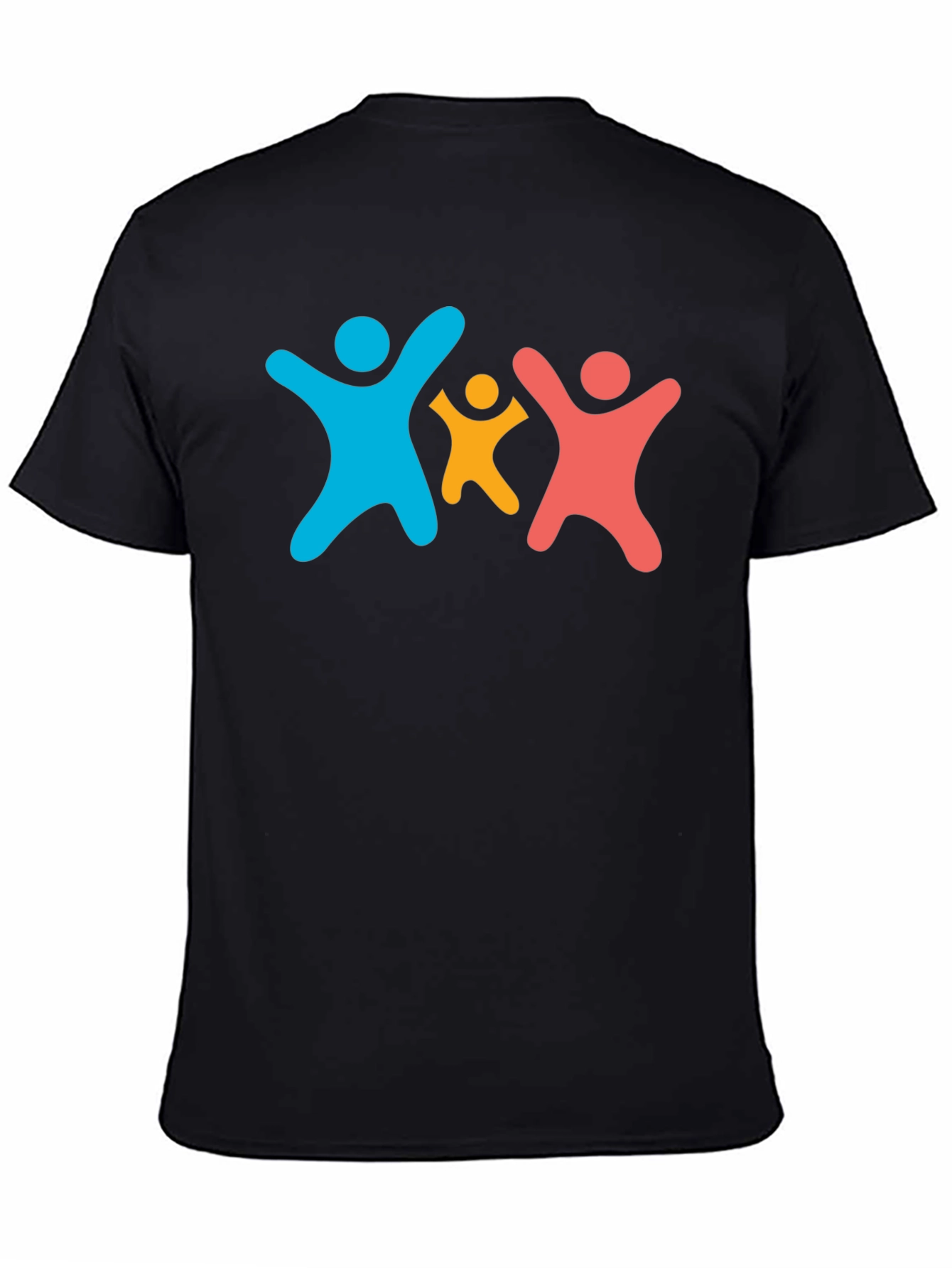 Family Unity Black Cotton T-Shirt