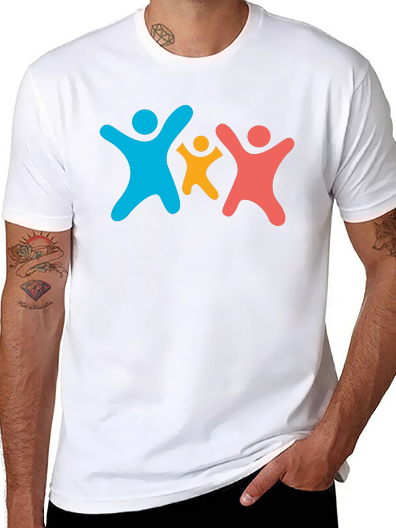 Family Unity Black Cotton T-Shirt