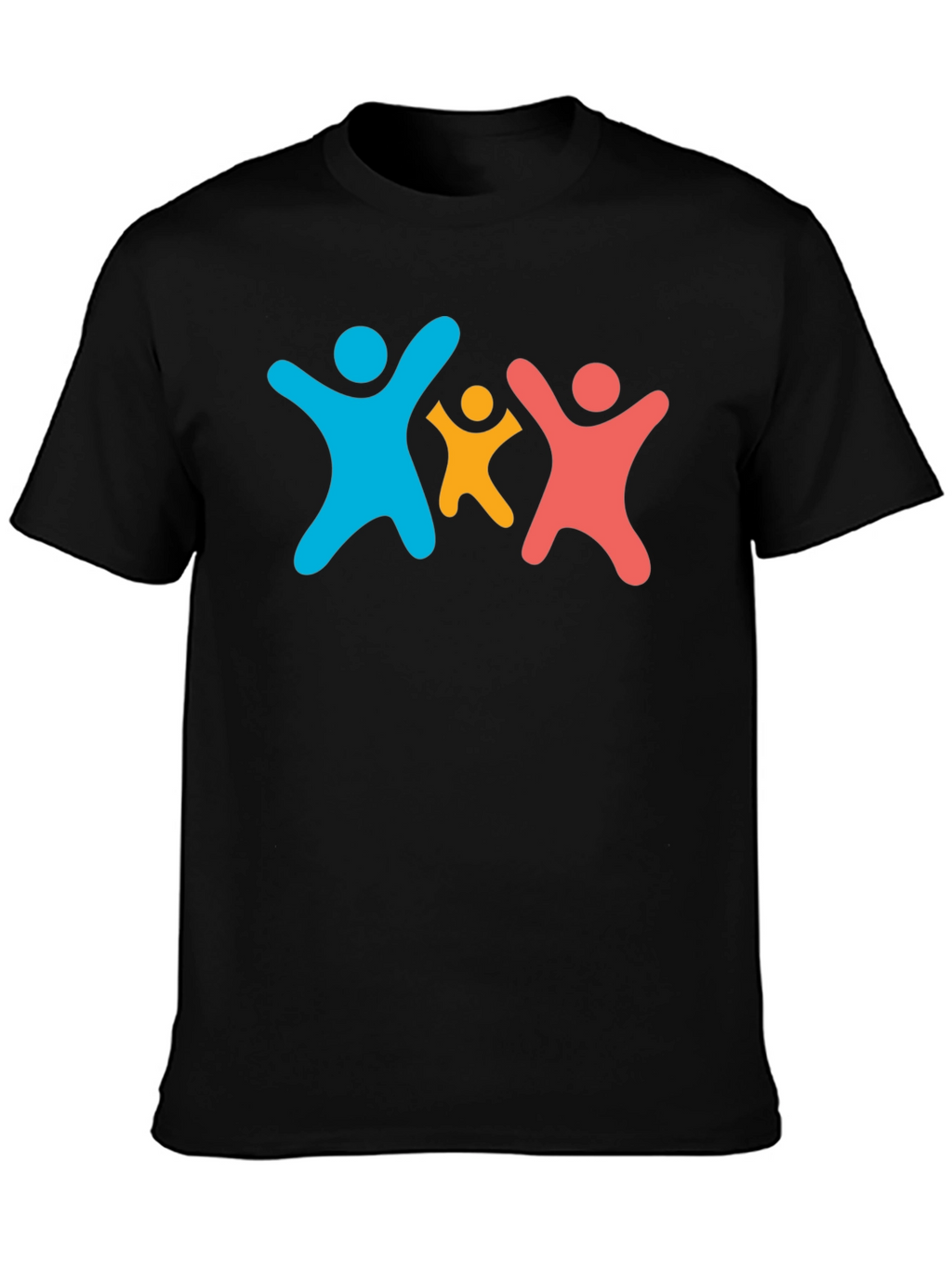 Family Unity Black Cotton T-Shirt