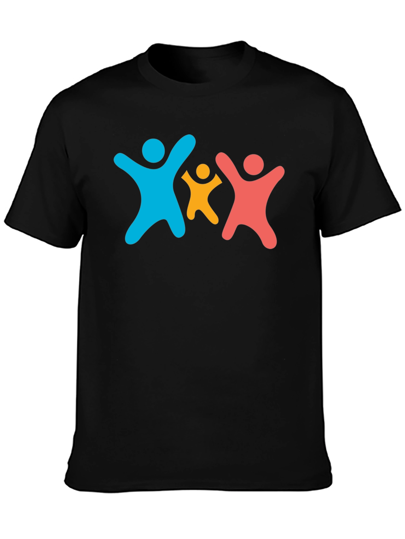 Family Unity Black Cotton T-Shirt