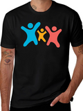 Family Unity Black Cotton T-Shirt