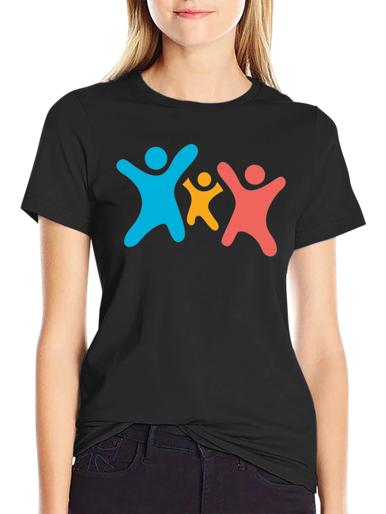 Family Unity Black Cotton T-Shirt