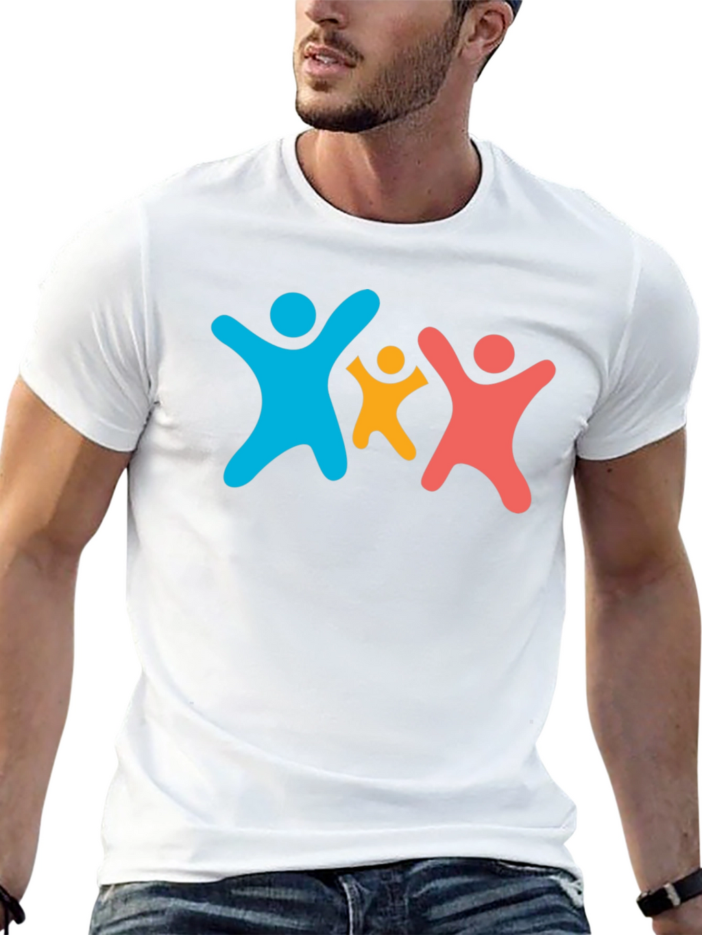 Family Unity Black Cotton T-Shirt