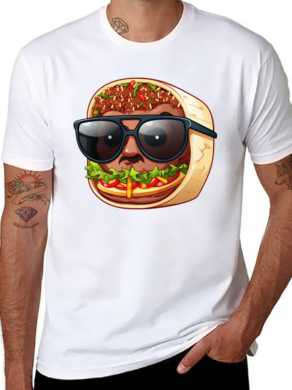 Cool Burrito Man T-Shirt - Fun Graphic Tee
