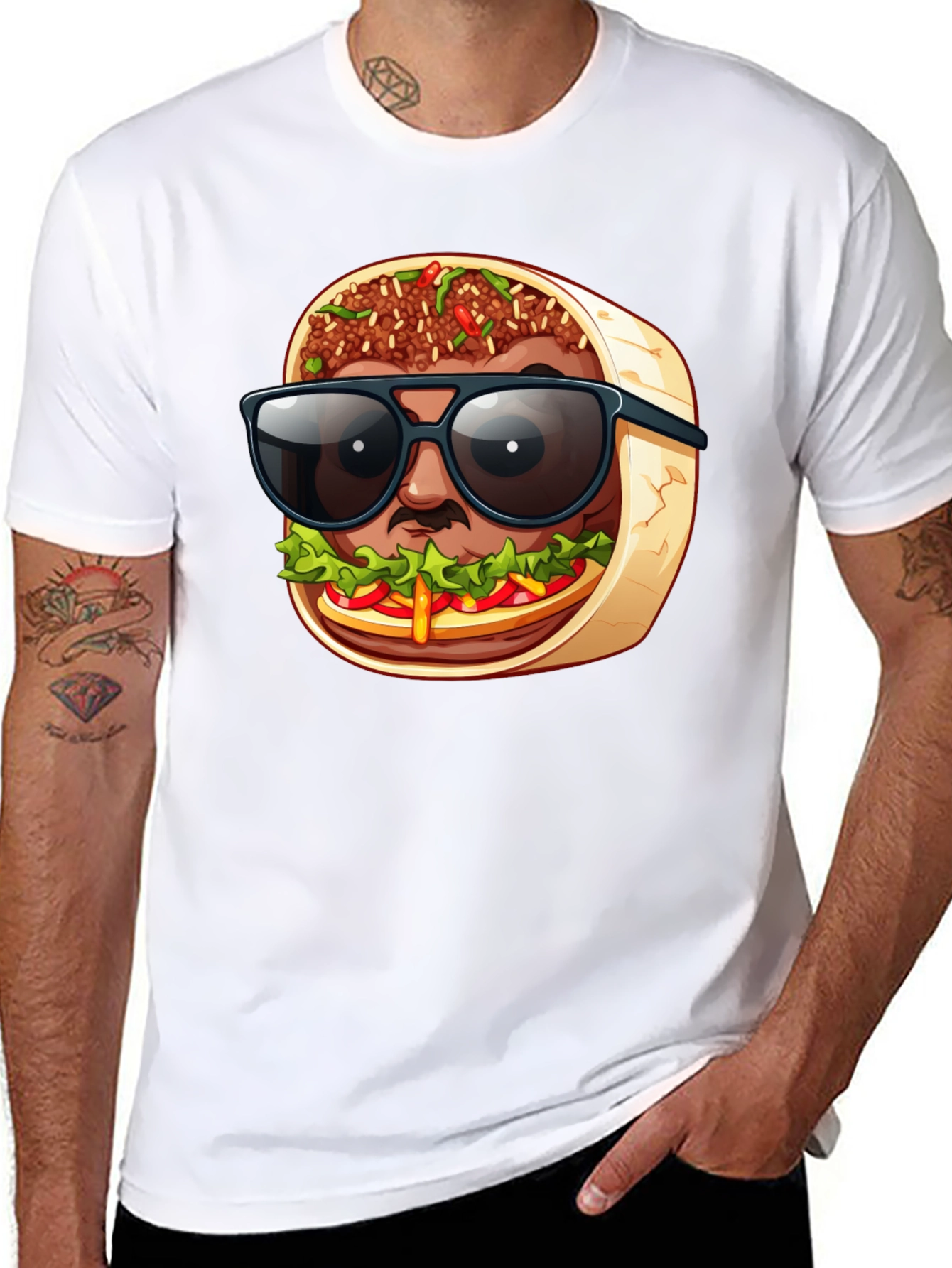 Cool Burrito Man T-Shirt - Fun Graphic Tee