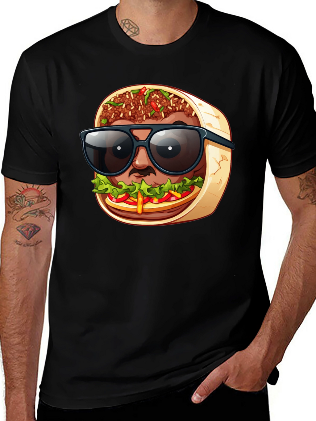 Cool Burrito Man T-Shirt - Fun Graphic Tee