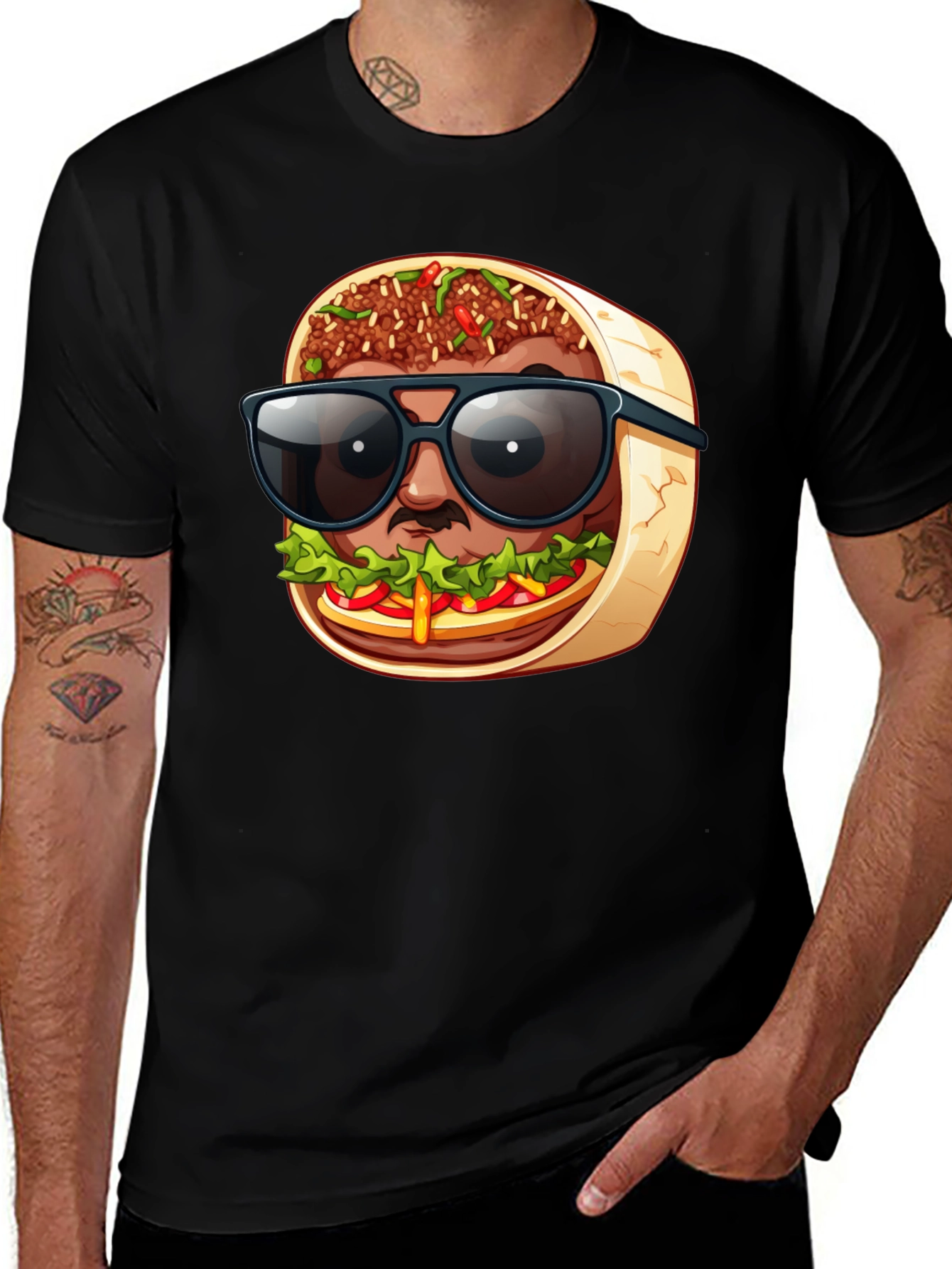 Cool Burrito Man T-Shirt - Fun Graphic Tee